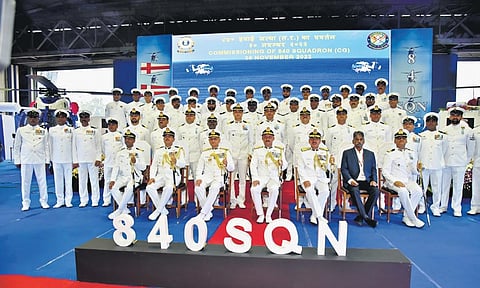 The 840 Squadron is commanded by Commandant Atul Agarwal and manned by 10 officers and 52 men. (Photo | EPS)