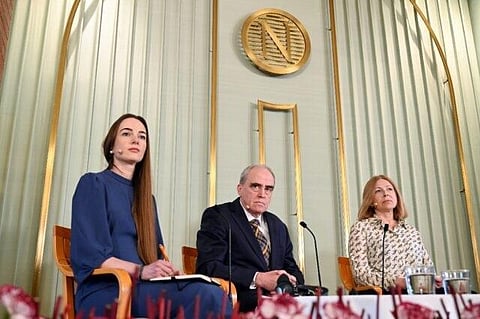 The trio honoured by the Nobel committee for their struggle for 'human rights, democracy and peaceful co-existence'. (Photo | AFP)