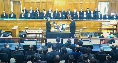 ustice Dipankar Datta takes oath as Judge of the Supreme Court of India during a ceremony, in New Delhi. (Photo |PTI)