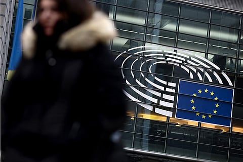 Entrance of the European Parliament in Brussel. (Photo | AFP)