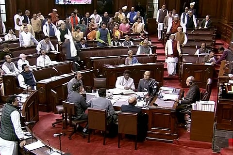 : Parliamentarians in the Rajya Sabha during Winter Session of Parliament, in New Delhi. (Photo | PTI)