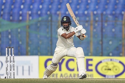 Cheteshwar Pujara in action. (Photo | AP)