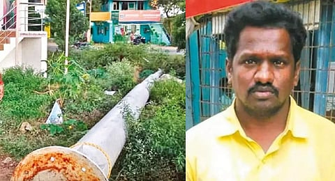 Chellappan died after a 100 feet tall AIADMK flagpole fell on him near Madurantakam.