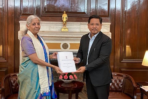 The GST Council, chaired by Sitharaman, may take up the report in its next meeting on Saturday. (Photo | @SangmaConrad)Twitter,