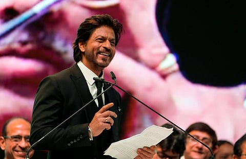 Bollywood actor Shah Rukh Khan speaks during inauguration of the 28th Kolkata International Film Festival, in Kolkata. (Photo | PTI)