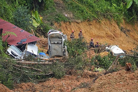 Rescue teams continue the search for victims caught in a landslide, Saturday, Dec. 17, 2022, in Batang Kali, Malaysia. (Photo | AP)