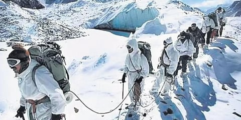 Indian soldiers at the Siachen Glacier
