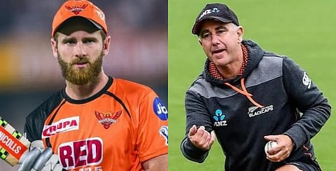 New Zealand skipper Kane Williamson and head coach Gary Stead.