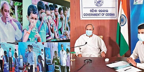Odisha CM Naveen Patnaik launching Sujal through video conferencing. (File Photo | EPS)