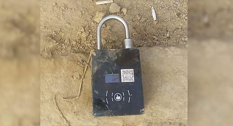 A digital lock, which is used to lock containers, was found near the bag on the roadside, but there were no explosives inside, they said.(Photo | ANI)