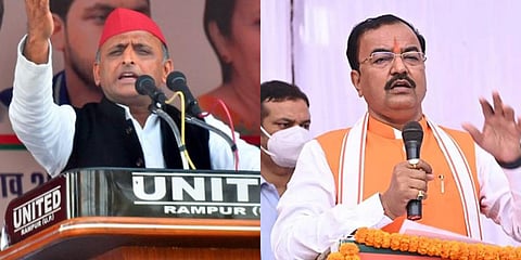 Samajwadi Party chief Akhilesh Yadav and Uttar Pradesh Chief Minister Keshav Prasad Maurya. (Photos | PTI)