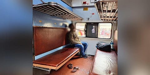 The victim was sitting by the window on the Delhi-Kanpur bound Neelanchal Express. (Photo | Special Arrangement)