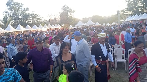 Over 6000 people gathered to break the world record for the largest family gathering in Bittangala. (Photo | Special Arrangement)