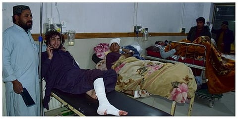 People, injured in the grenade attacks, are treated in a hospital, in Quetta, Pakistan on Sunday. (Photo | AP)