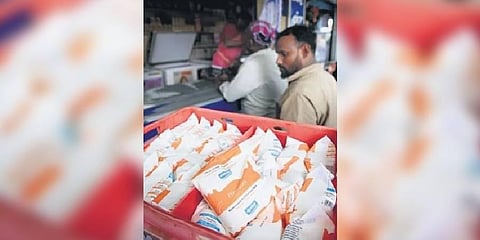 Aavin milk for sale on Mount Road in Chennai | R Satish Babu