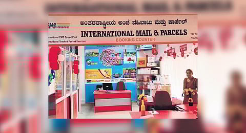 One of the three Dak Ghar Niryath Kendras in Dharwad for international parcels