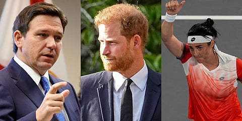 Florida governor Ron DeSantis, Prince Harry, Tunisia's tennis Ons Jabeur (Photo | AP)
