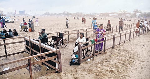 The beach ramp in Marina was damaged during cyclone Mandous | Martin Louis