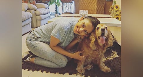 Rakul with her dog Blossom.