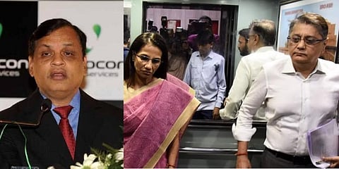 (L) Videocon Group's Venugopal Dhoot (File Photo | PTI), (R) Former ICICI Bank CEO Chanda Kochhar and her husband Deepak Kochhar. (File Photo | Parveen Negi, EPS)