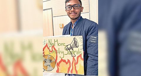 Climate activist Akhilesh Anilkumar, Director of Bring Back Green Foundation