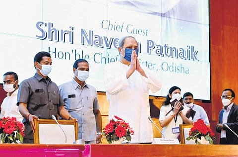 CM Naveen Patnaik at the BPUT academic session in Bhubaneswar on Tuesday