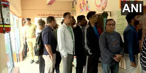 Voting underway. Visuals from polling booth. (Photo | ANI)