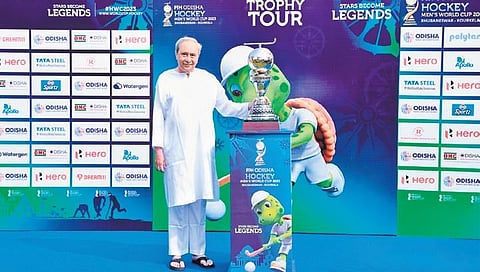 Chief Minister Naveen Patnaik launches the trophy tour of hockey World Cup