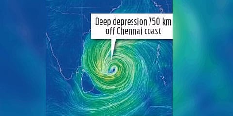 Deep depression over southeast Bay of Bengal