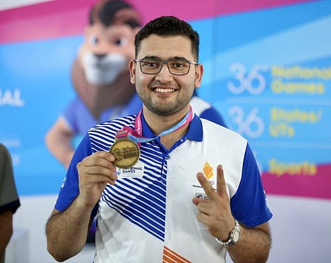 File photo of shooter Anish Bhanwala. (Photo | Anish Bhanwala Twitter)