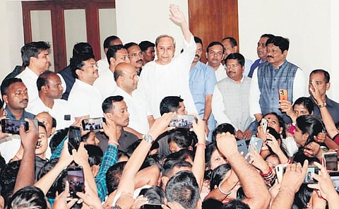 CM Naveen Patnaik greets BJD party workers at his residence on Thursday | Shamim Qureshy