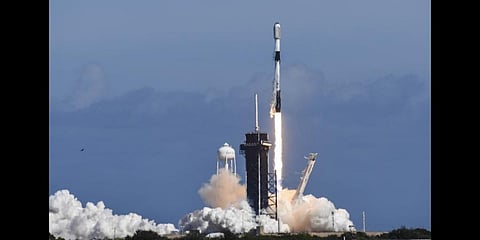 A SpaceX Falcon 9 rocket lifts off from Pad 39A at Kennedy Space Center, Fla.,Thursday, Feb. 3, 2022.(File Photo | AP)