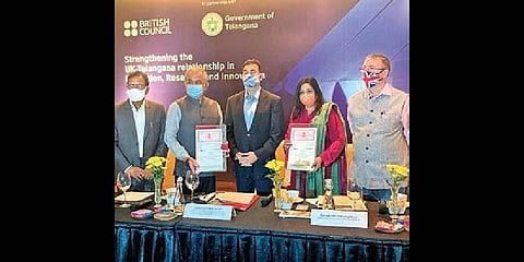 The Government of Telangana and the British Council signed a three-year Memorandum of Understanding (MoU)