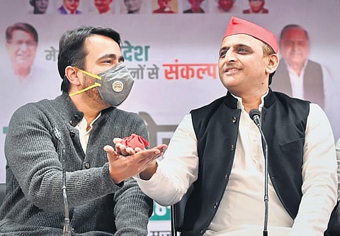 RLD chief Jayant Chaudhary and SP’s Akhilesh Yadav | PTI