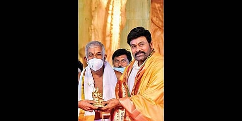Actor K Chiranjeevi at JIVA Ashram on Saturday