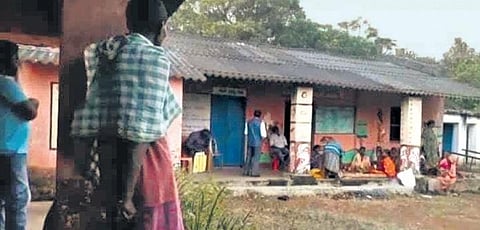 Sarpanch candidates taking the test at the local school in Malupada | Express
