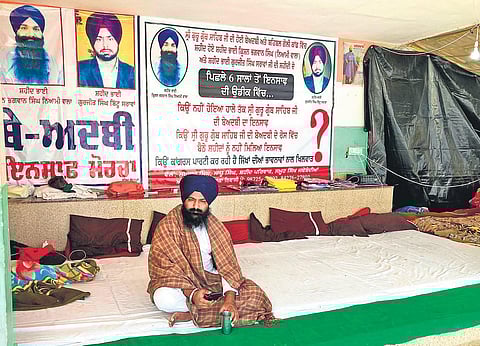 Sukhraj Singh, son of Krishan Bhagwan Singh, who died in the police firing in Behbal Kalan village, Faridkot. (Photo | EPS)