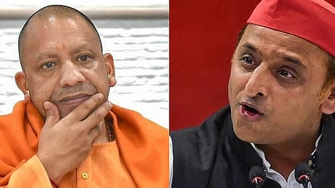Uttar Pradesh CM Yogi Adityanath (L) and Samajwadi Party president Akhilesh Yadav