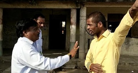A student was restricted from entering college for wearing tilak in Indi on Friday (Photo | Special arrangement)