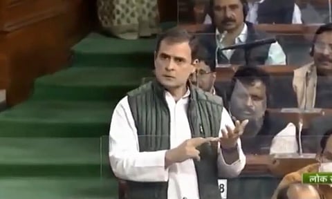 Rahul Gandhi in Lok Sabha (Photo | Twitter)
