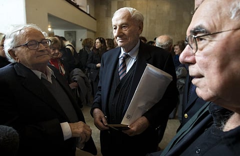 Former Supreme Court Justice Gabriel Bach(C) (Photo | AP)