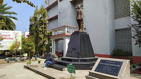The Subhas Chandra Bose statue at the INA memorial-cum-Museum in Moirang. (Photo | Prasanta Mazumdar)