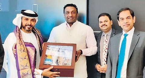 Mekapati Gowtham Reddy during his recent visit to Dubai EXPO (Photo | EPS)