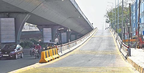 The last down ramp of the PVNR Expressway at Laxmi Nagar near Attapur will be opened for traffic from February 26 | R V K Rao