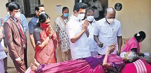 CM MK Stalin interacts with a patient at Chitalapakkam | Ashwin prasath