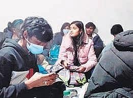 Indian students hide in a bunker at Oleksiivska in Ukraine. (Photo |EPS)