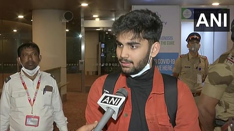 A MBBS student who returned from Ukraine on Saturday. (Photo | ANI)