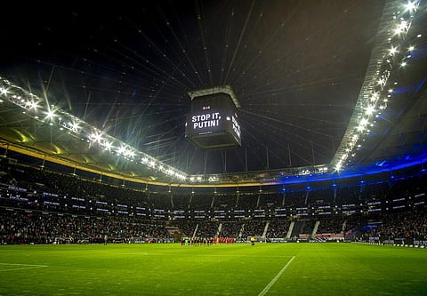 The display 'STOP IT, PUTIN' (Photo | Twitter)