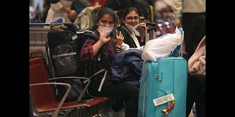 Indian students returning from war-hit Ukraine(Photo | AP)