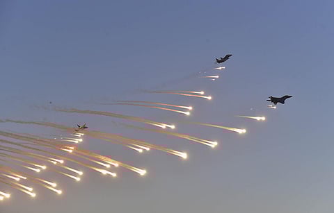 Action packed operational demonstration by naval aircraft as part of MILAN 2022. (Photo | G Satyanarayana, EPS)